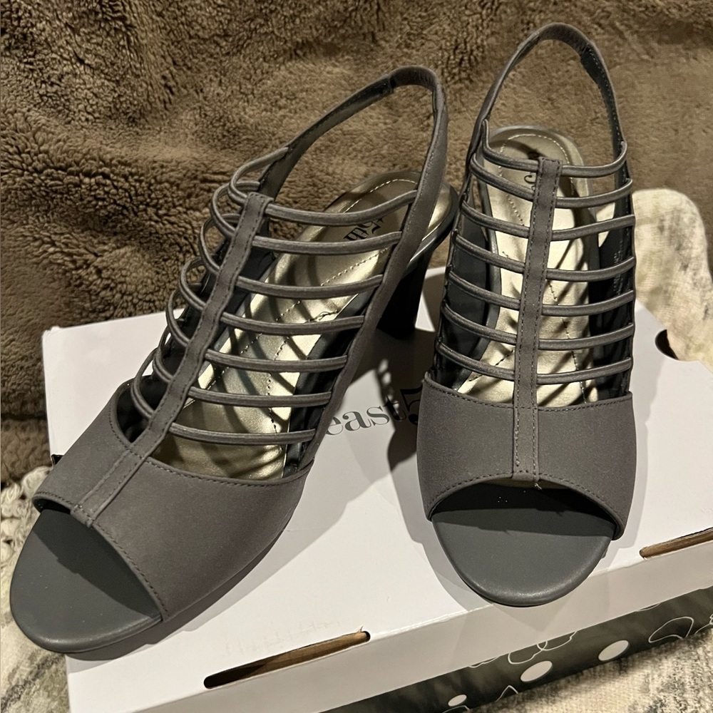 East 5th Charcoal Strappy Heels